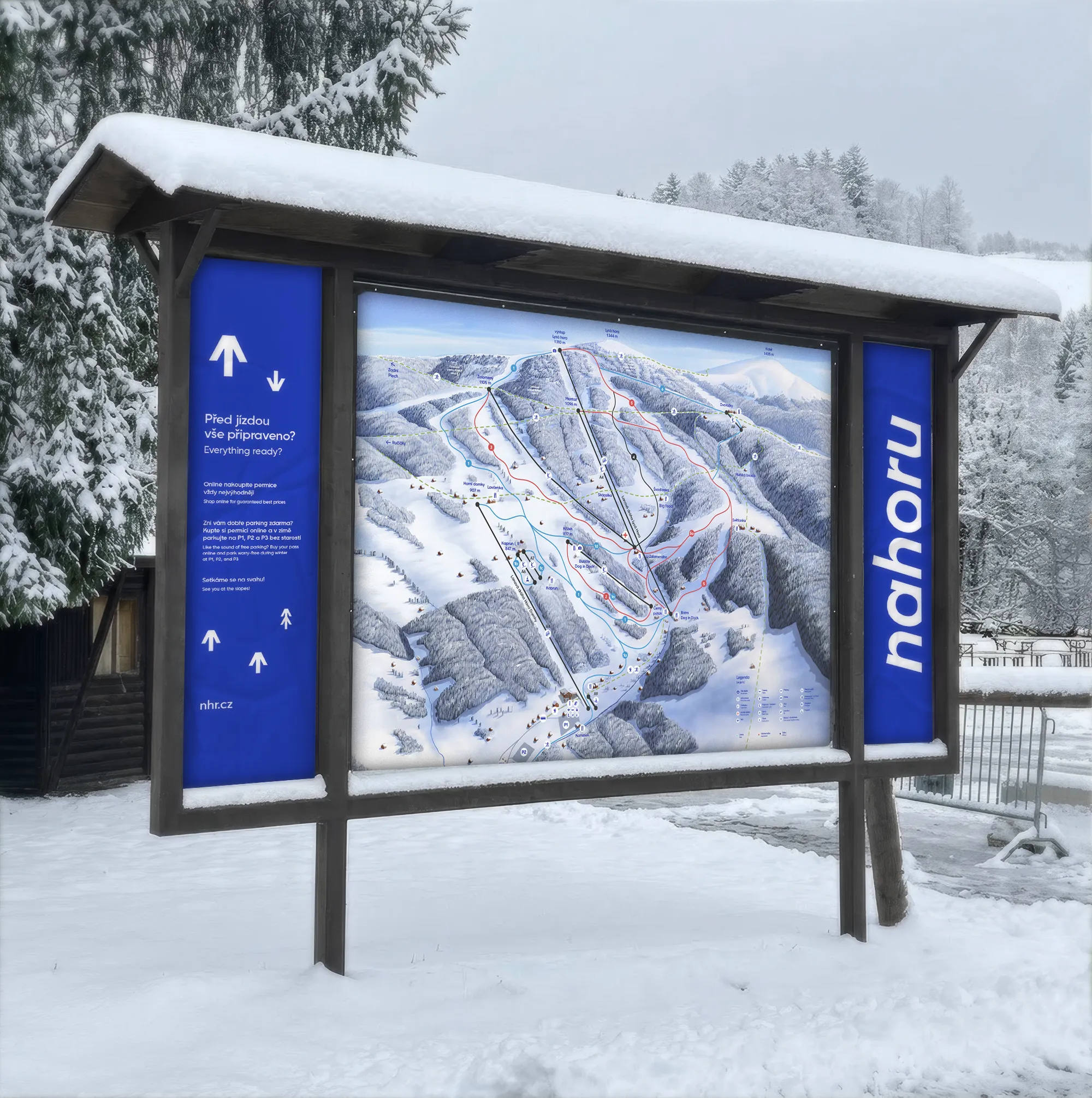 Nahoru striska s mapou nahoru branding copy